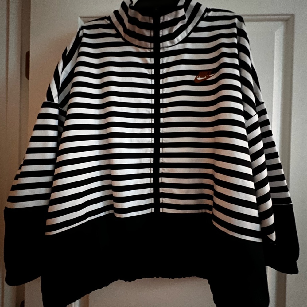 Nike Black and White Cape with Bold Stripes
